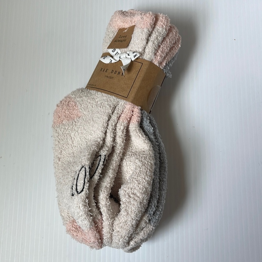 Rae Dunn LOVE. 3-pairs cozy socks